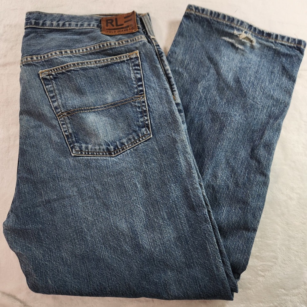 Vintage‎ Polo Jeans Co Jeans Langley Mens 38x30 Blue Denim Pants Ralph Lauren